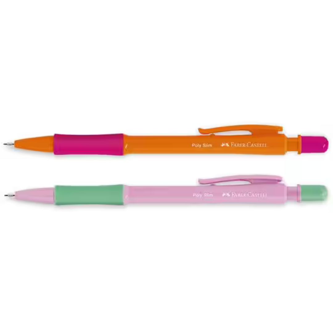 Lapiseira Poly Slim 0.5mm Faber-Castell, Rosa e Roxo BT 1 UN