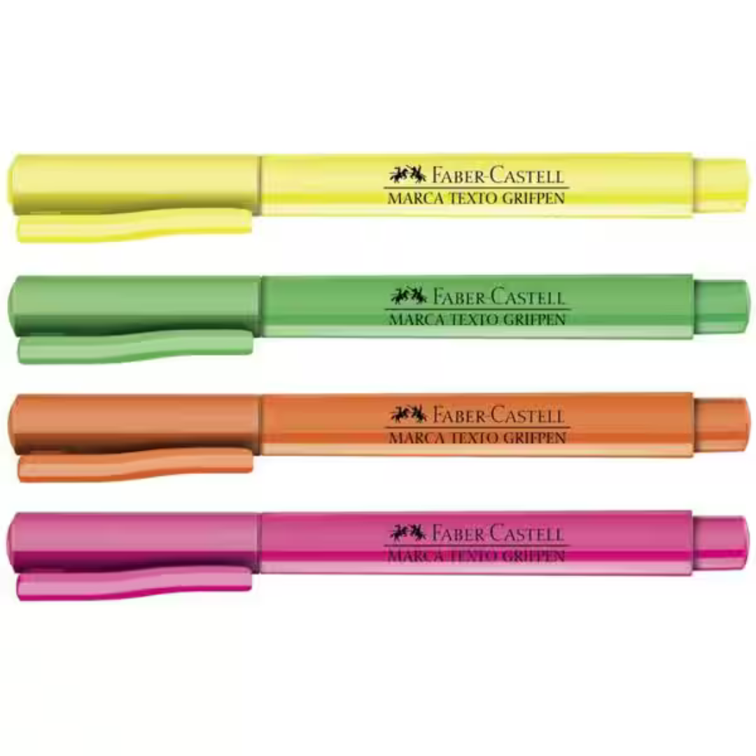 Marca Texto Grifpen 4 Cores Faber-Castell BT 4 UN