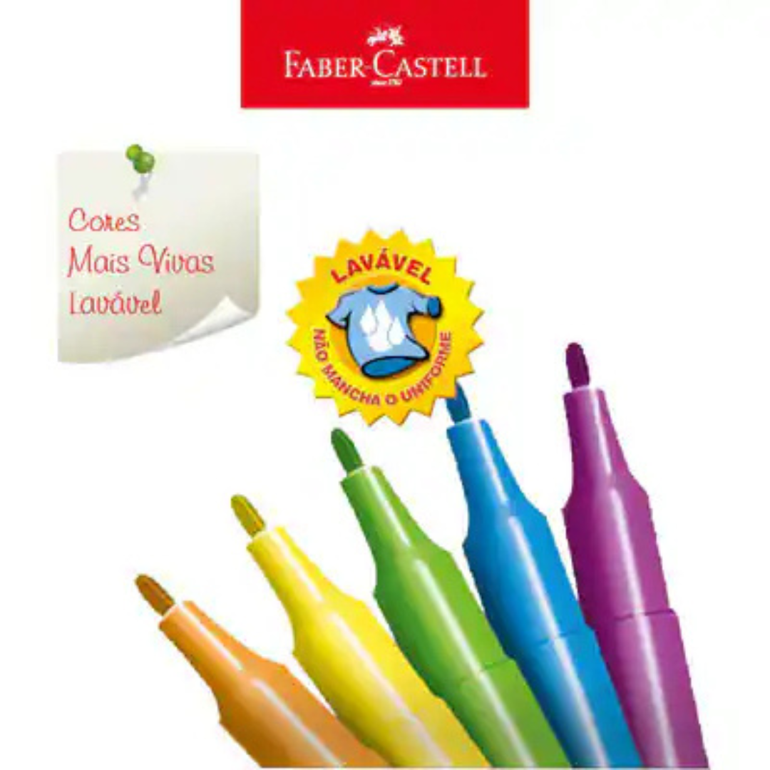 Canetinha Colors 24 Cores Faber-Castell CX 1 UN