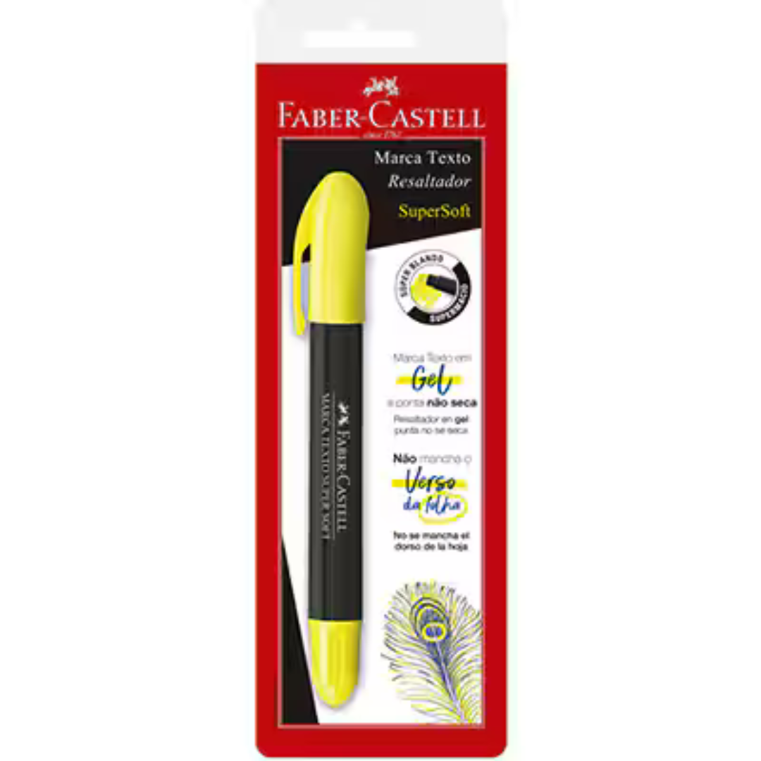 Marca Texto SuperSoft Amarelo Gel Faber-Castell BT 1 UN